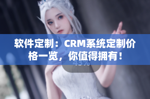 软件定制：CRM系统定制价格一览，你值得拥有！