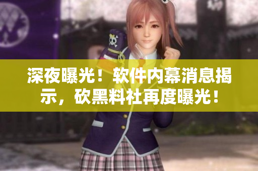 深夜曝光！软件内幕消息揭示，砍黑料社再度曝光！