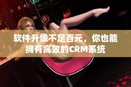 软件升级不足百元，你也能拥有高效的CRM系统